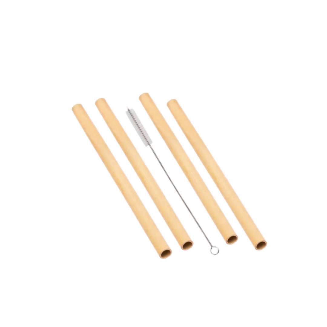 Organic B Reusable Bamboo Straw Set with Cleaner (Pack of 5)