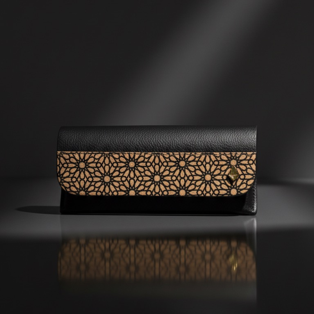 Green Hermitage Handcrafted, Vegan Leather Eyewear Case - Black