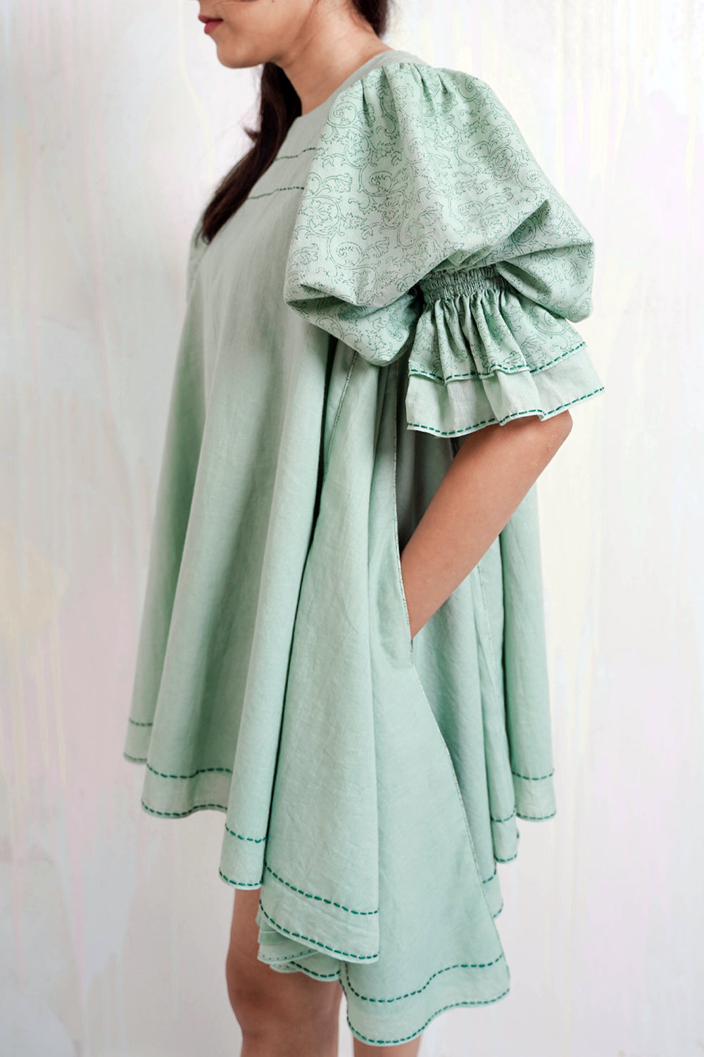 ITIDOR very Short Dress- Flared Uneven Hem