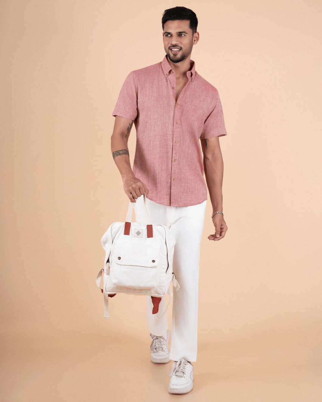 Earth Tone Half Sleeve Men Shirt