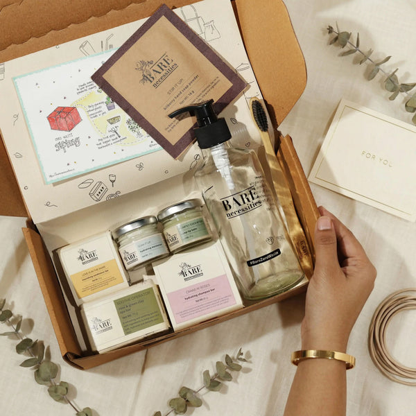Bare Necessities Self Care Necessities Gift Bundle | Premium Diwali Self Care Kit for Men & Women | Handcrafted Luxury Diwali Gift Hamper