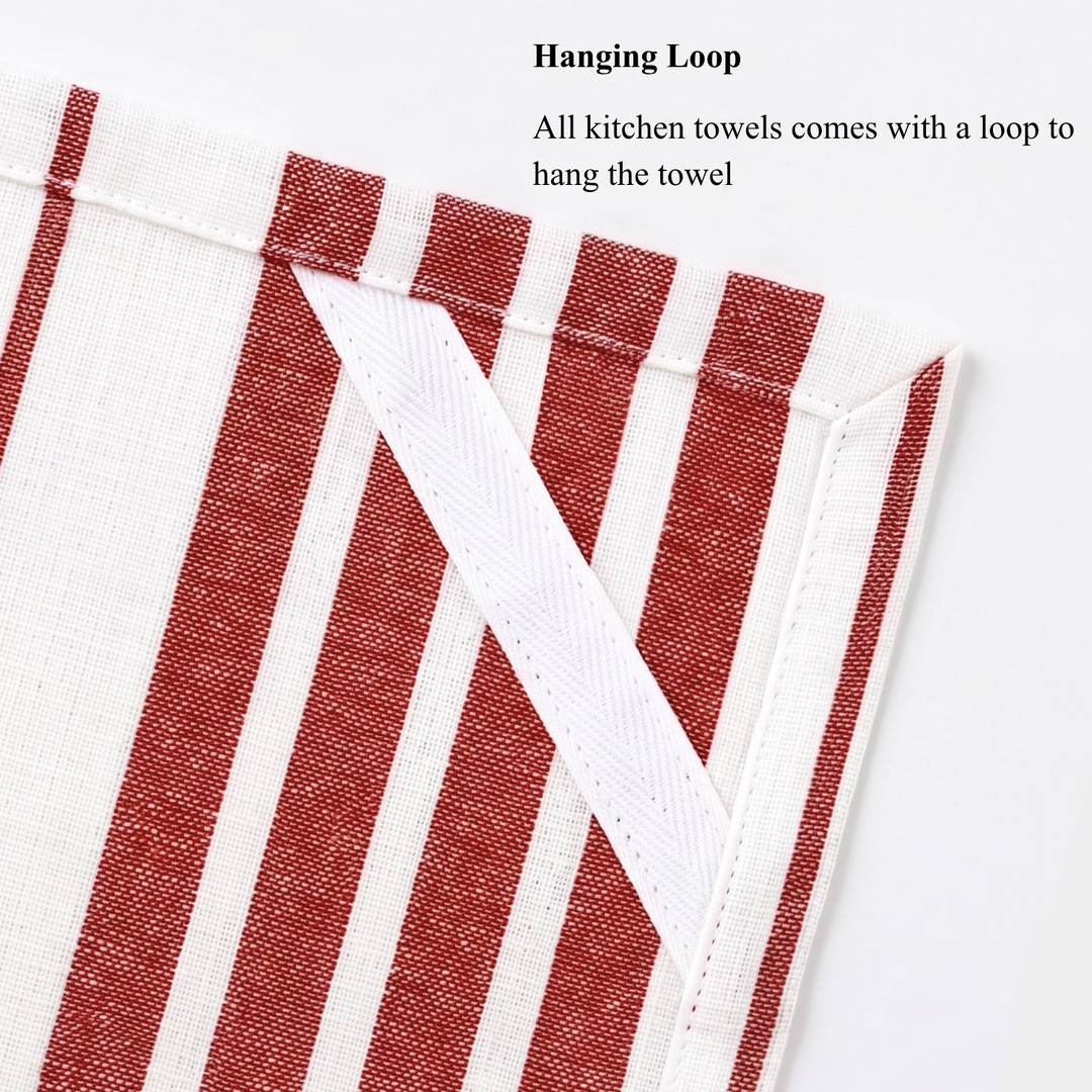 Striped & Checked Cotton Dish Towels ( Set of 3)