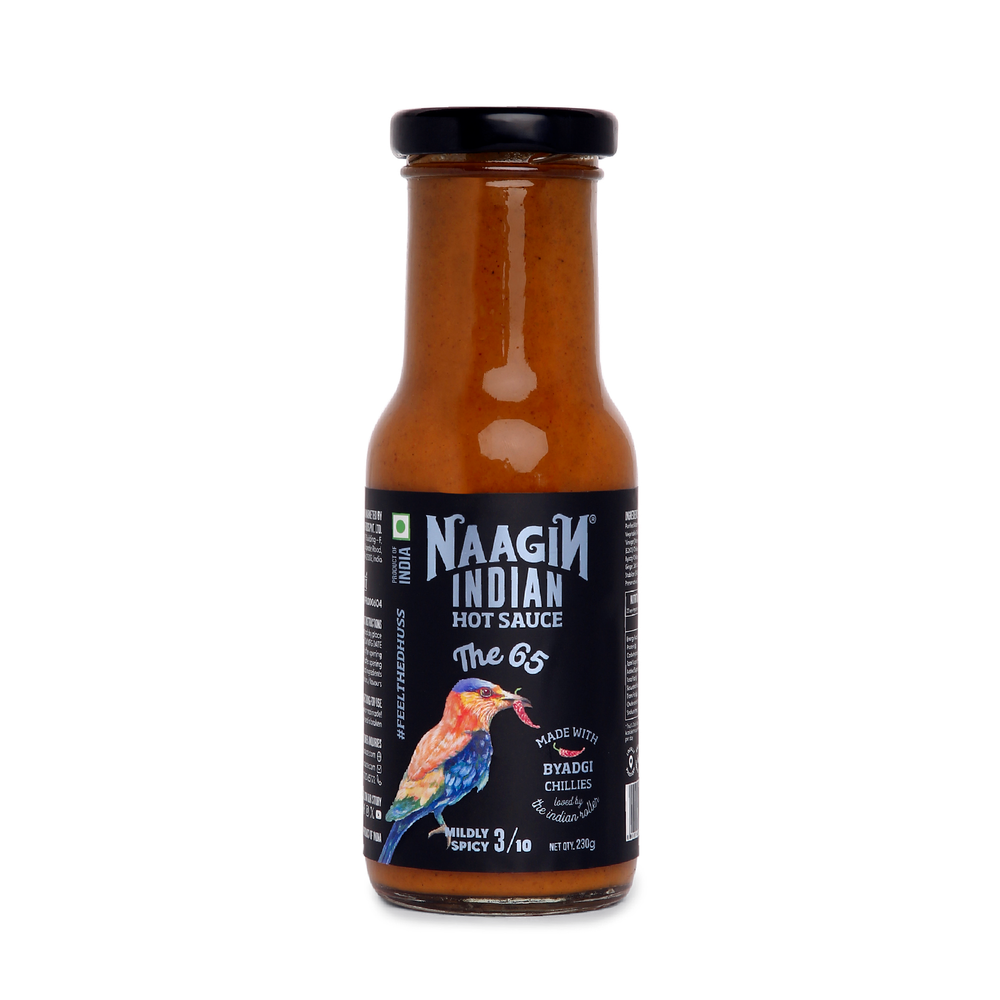 Naagin Sauce Indian Hot Sauce- The 65 (230g) | Mildly Spicy | Made with Fresh Vegetables and Premium Byadgi Chillies