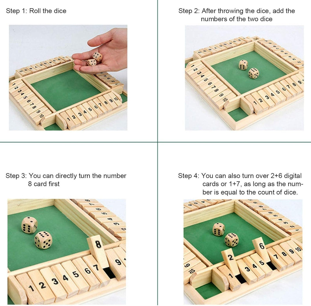 Wudly Wooden Classic Shut the Box Dice Game