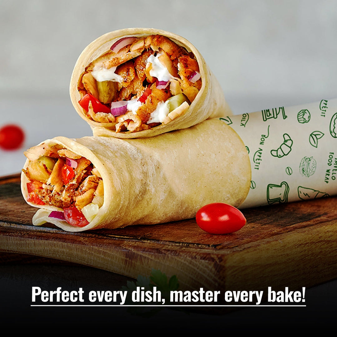 Imvelo Food Wrapping Paper Roll - Non-Stick, Oil Proof Butter Paper Roll, Reheatable Foil Paper for Food Wrap, Paper Foil for Chapati, Roti Wrap & More, Wrapping Paper for Food, Parchment Paper