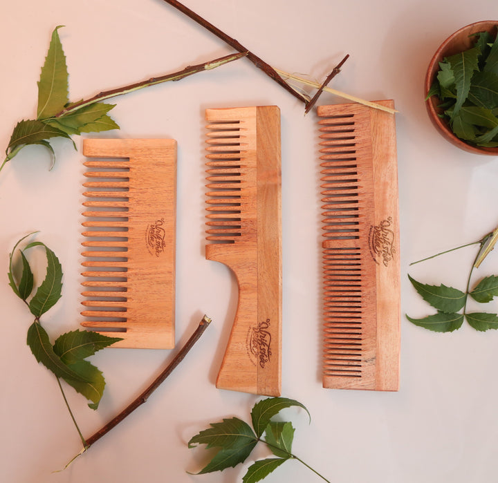 Vriksha Veda Family Set of Neem Wood Combs