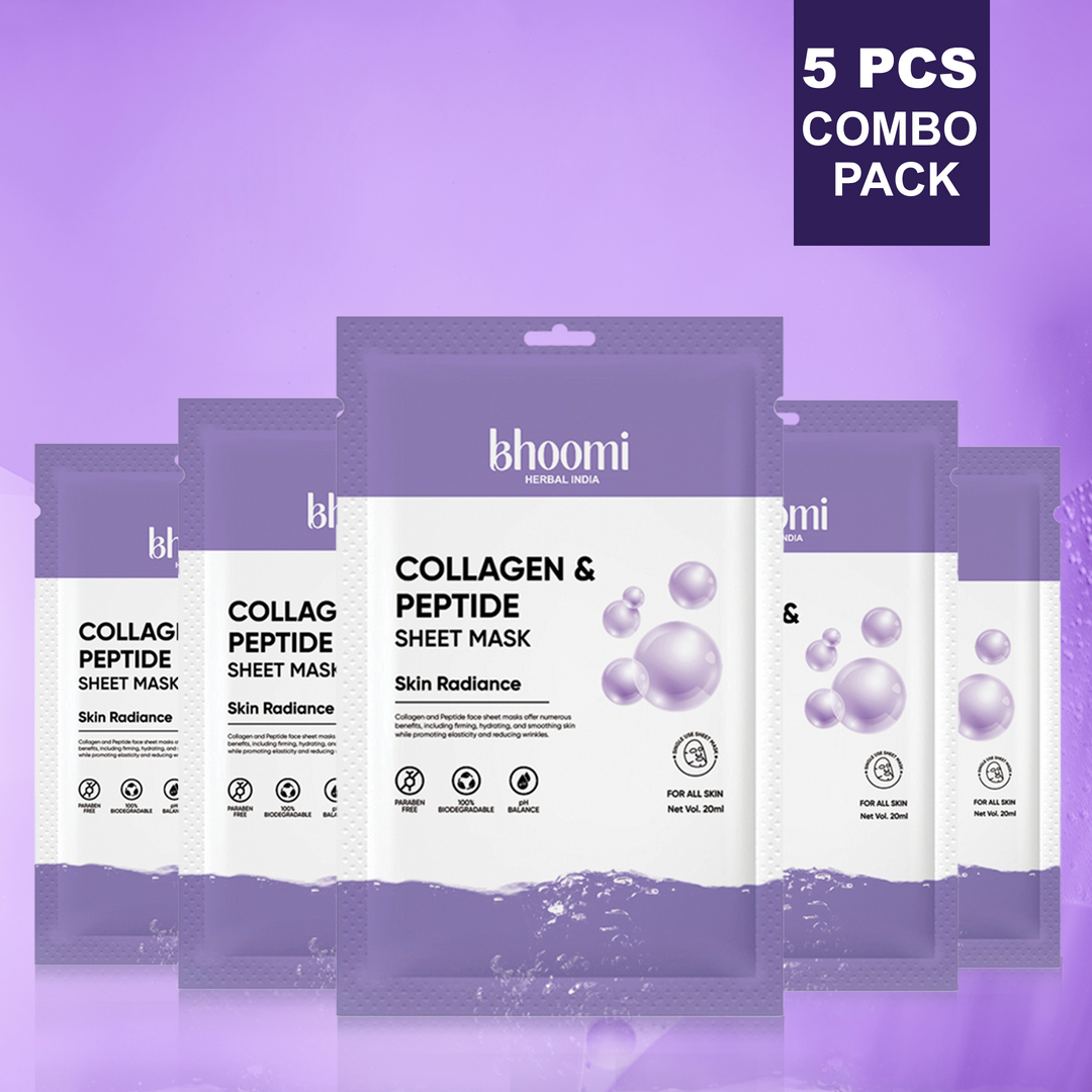 Bhoomi Herbal India COLLAGEN & PEPTIDE FACE SHEET MASK