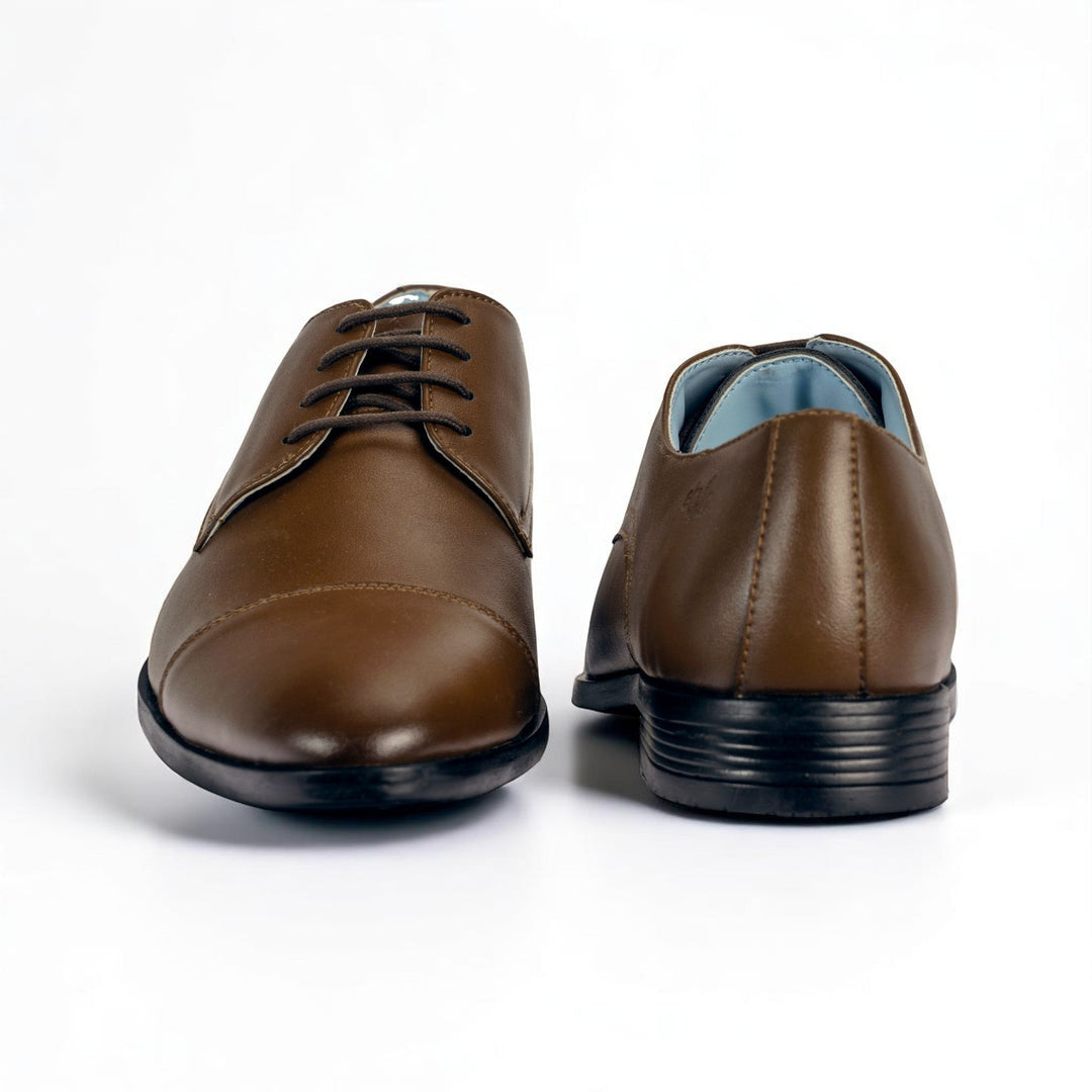 Nine 2 Fine Tan Cap-Toe Derby Shoes