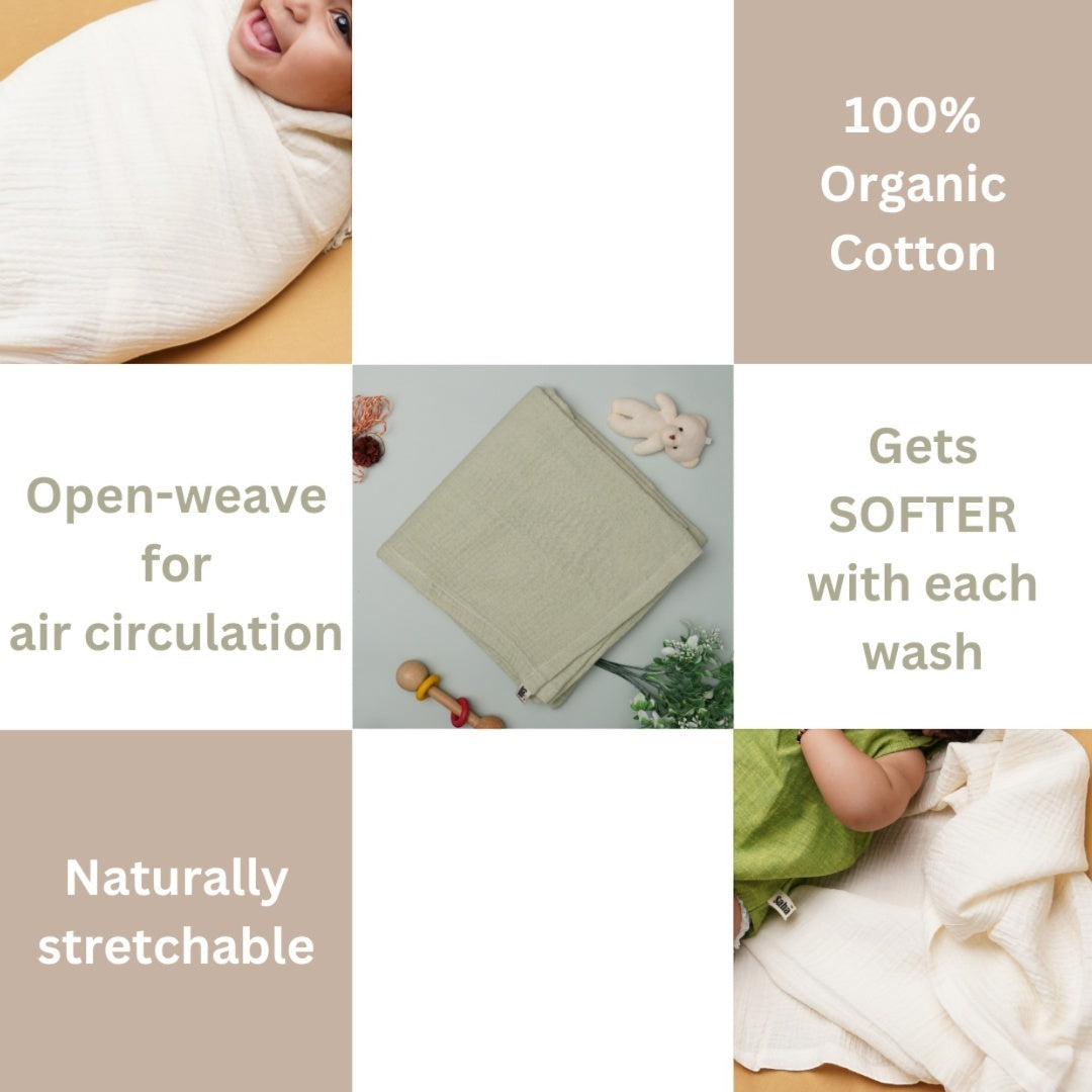 Sleepy Sprout Nest: Unisex Baby Swaddle (Set of 2)