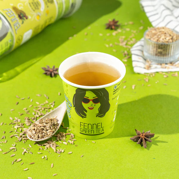 CupJi Fennel Green Tea | Pack of 10 | 210 ml Cup