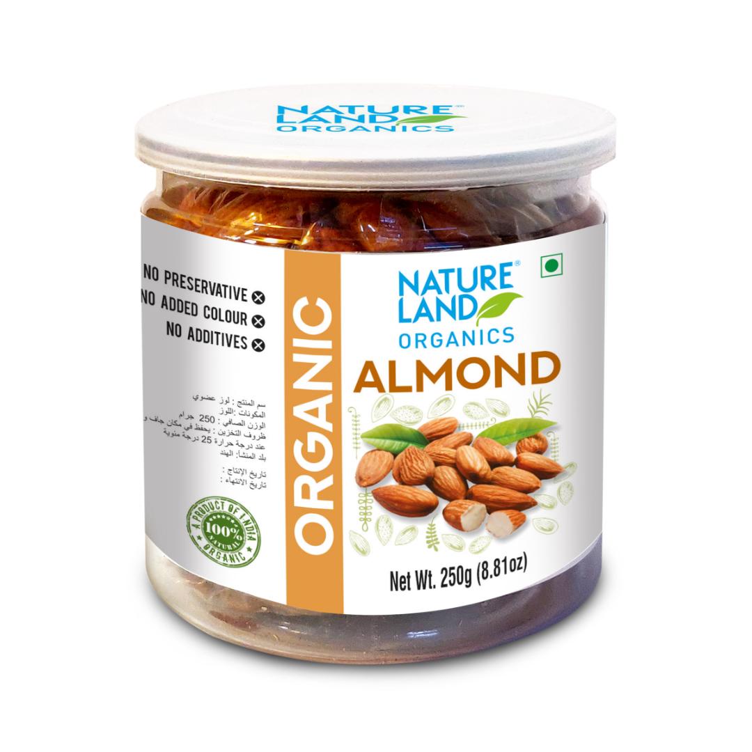 Natureland Organics Organic Almonds 250 gm