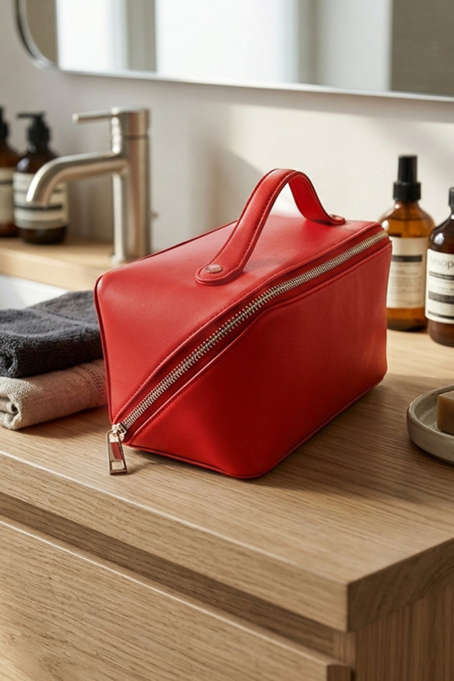Emi Vegan Leather Toiletry Pouch