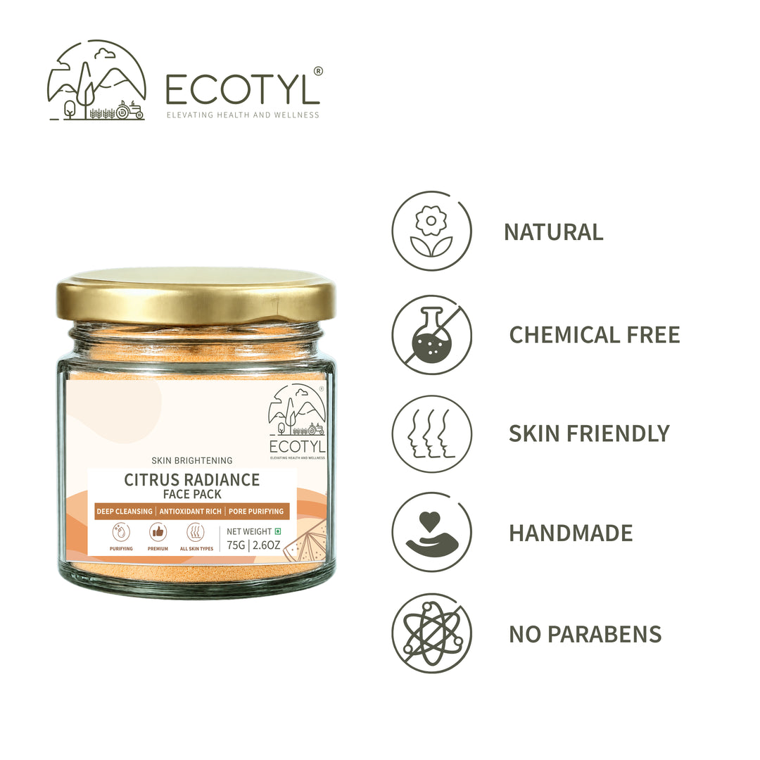 Ecotyl Citrus Radiance Face Pack | Tan Removal & Glow | 75g