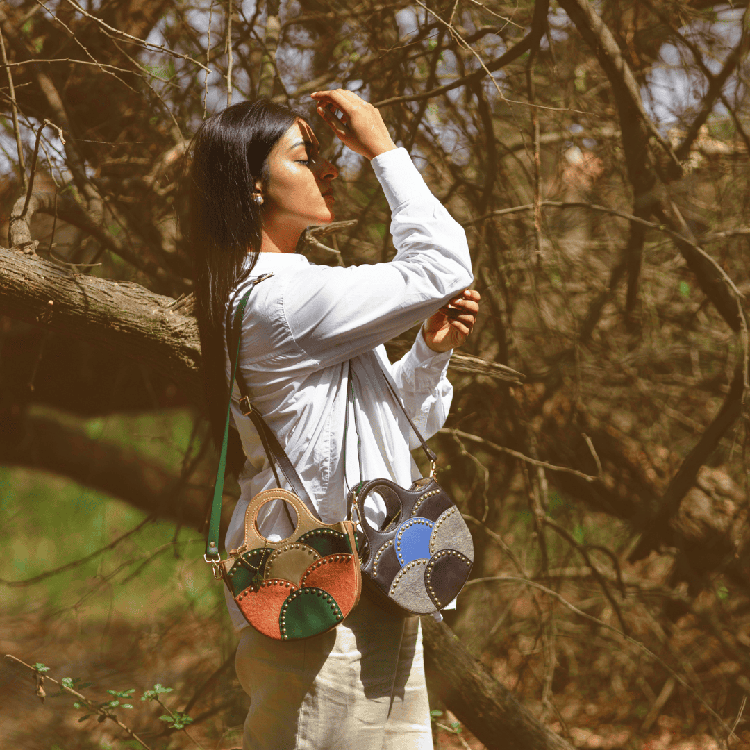 Green Hermitage Savannah Vegan Leather Sling - Gold