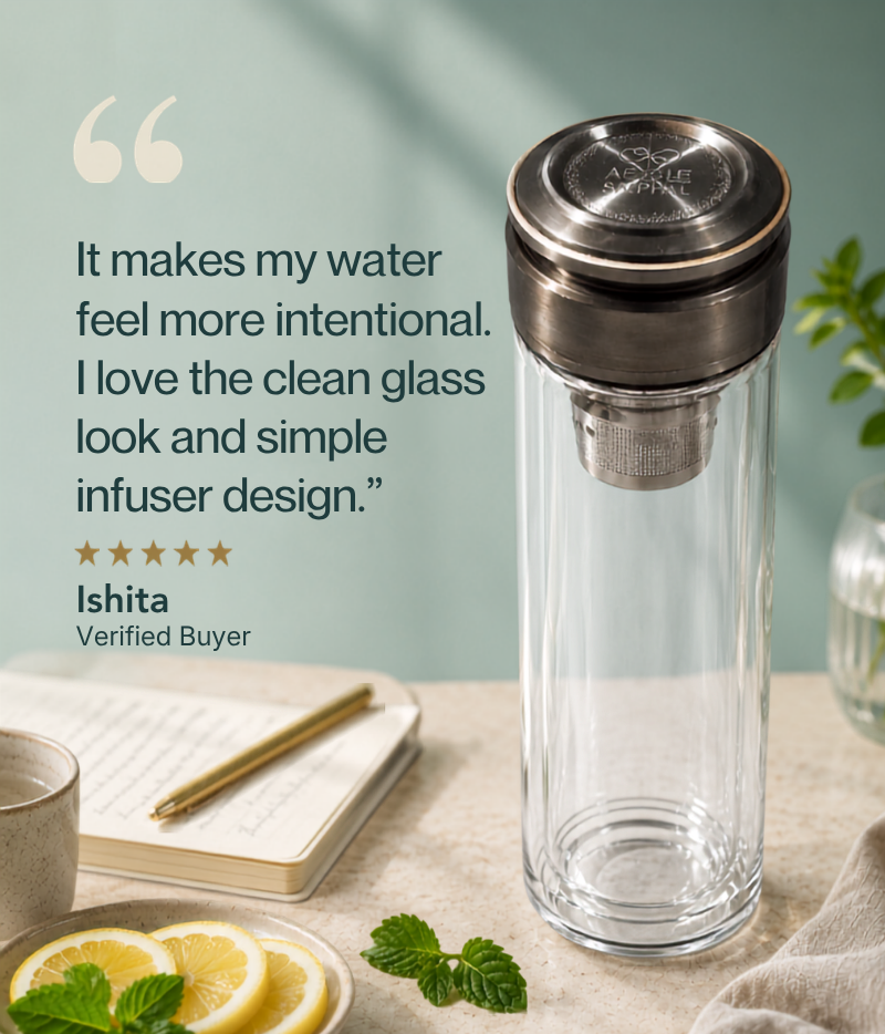 Glass Infuser Bottle With Magnetic Container