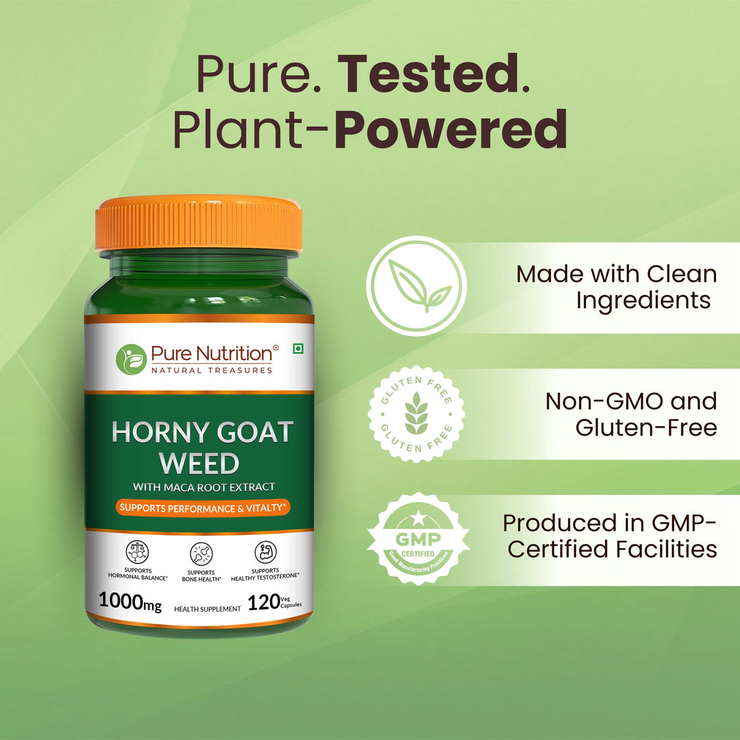 Horny Goat Weed with Maca Root  120 Veg Tablets | Vitality & Stamina