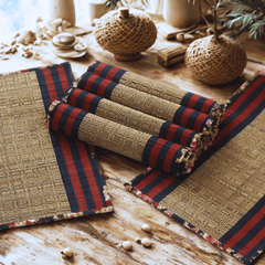 After Wait | Bamboo Placemats – Floral Canvas Border (Set of 6)