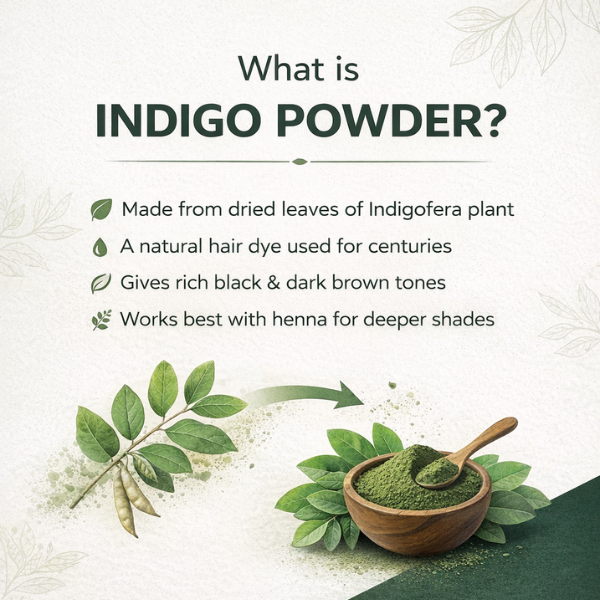 Pure Nutrition Natural Organic Indigo Powder for Hair | Herbal Hair Color Powder for Black & Dark Brown Shades