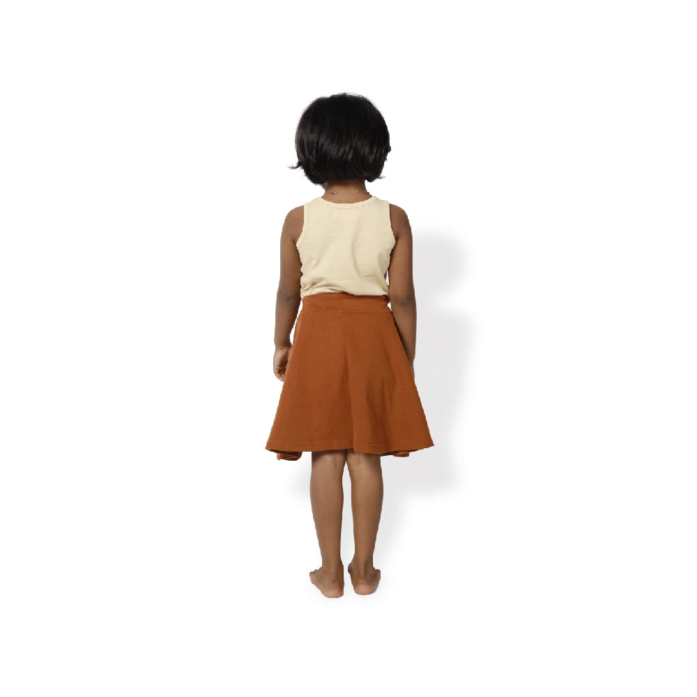 Sleevless Top With A-Line Skirts Set