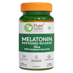 Pure Nutrition Melatonin 10mg 120 Tablets | Non-addictive Sleeping Aid Pills | Supports Deep & Restful Sleep, Improves Mood & Focus | Helps Stress & Anxiety Relief | Non Habit-forming Sleep Supplement