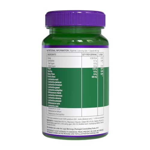 Pure Nutrition Probiotics (50 Billion CFU) for Men & Women | 14 Diverse Strains of Live Cultures - 600mg | Probiotic Supplement for Gut Health, Immunity & Digestion Support | Helps high absorption of nutrients - 60 Veg Capsules