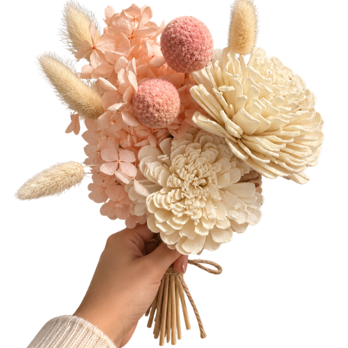 Peche Rosee – Pastel Sola Flower Bouquet