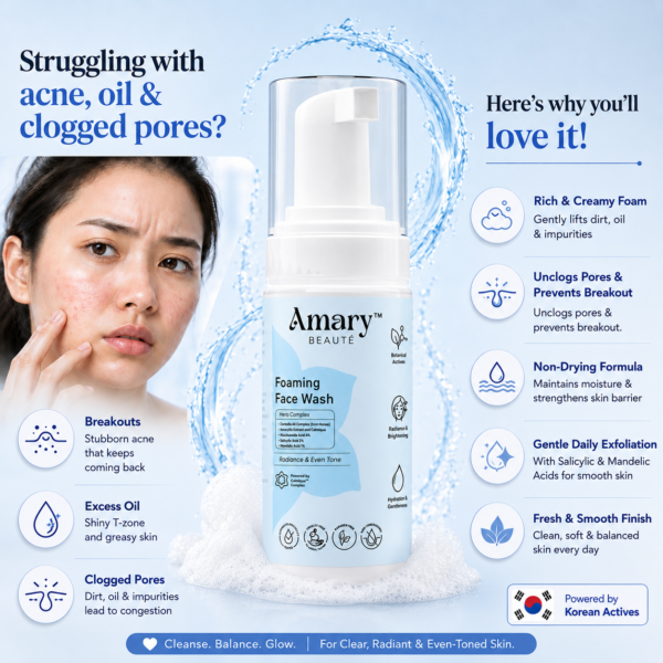 Amary Beaute Acne Control Foaming Face Wash + Barrier Cleanser