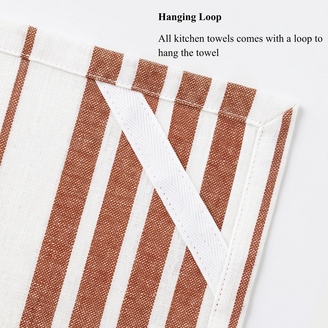 Striped & Checked Cotton Dish Towels ( Set of 3)