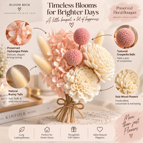 Peche Rosee – Pastel Sola Flower Bouquet