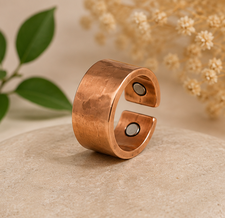 Bamboology Trends Nature Heal Heritage Hammered Adjustable Pure Copper Ring for Men & Women | Ayurvedic Wellness Jewelery