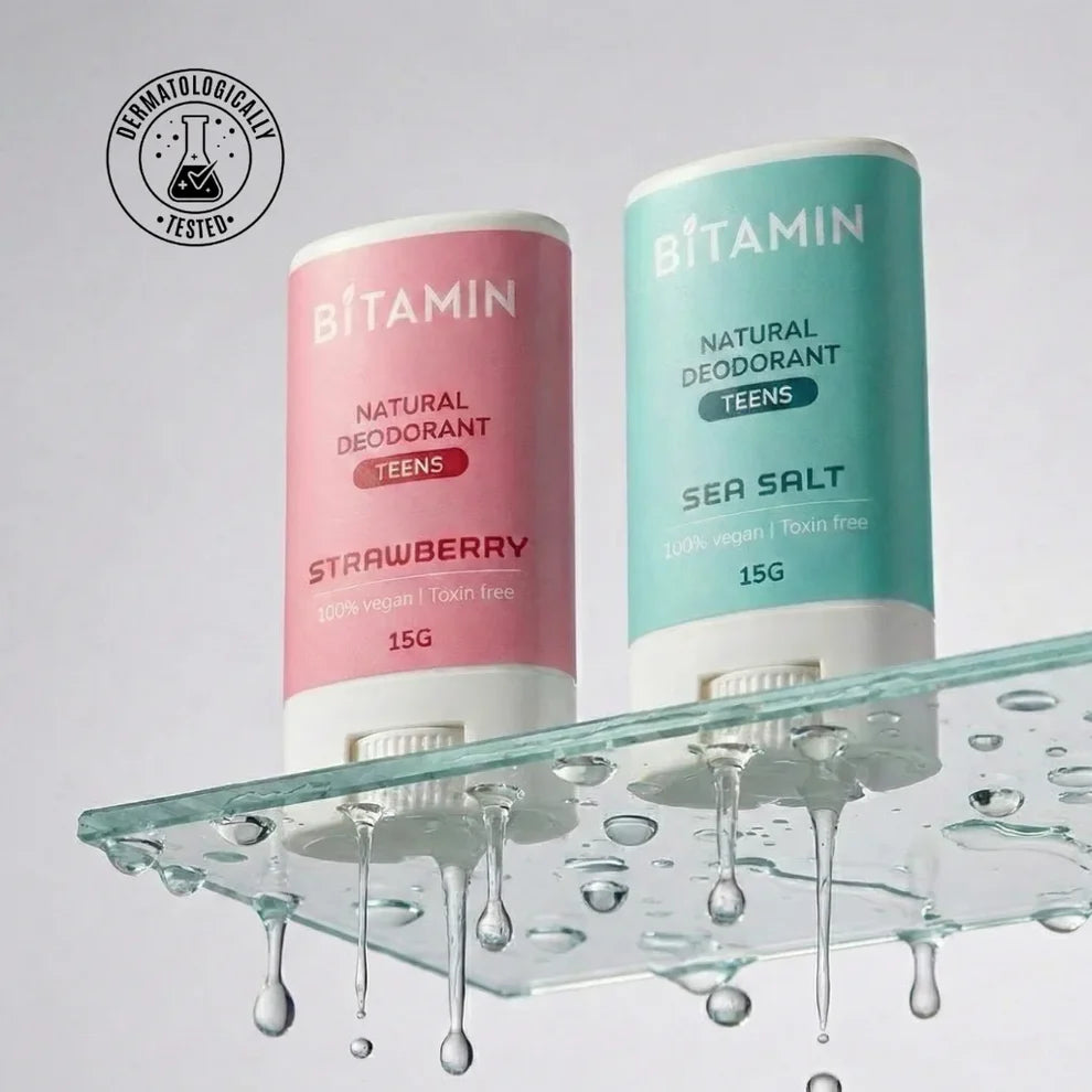 Bitamin Sea Salt + Strawberry Teens Natural Deodorant - 15 Grams Each