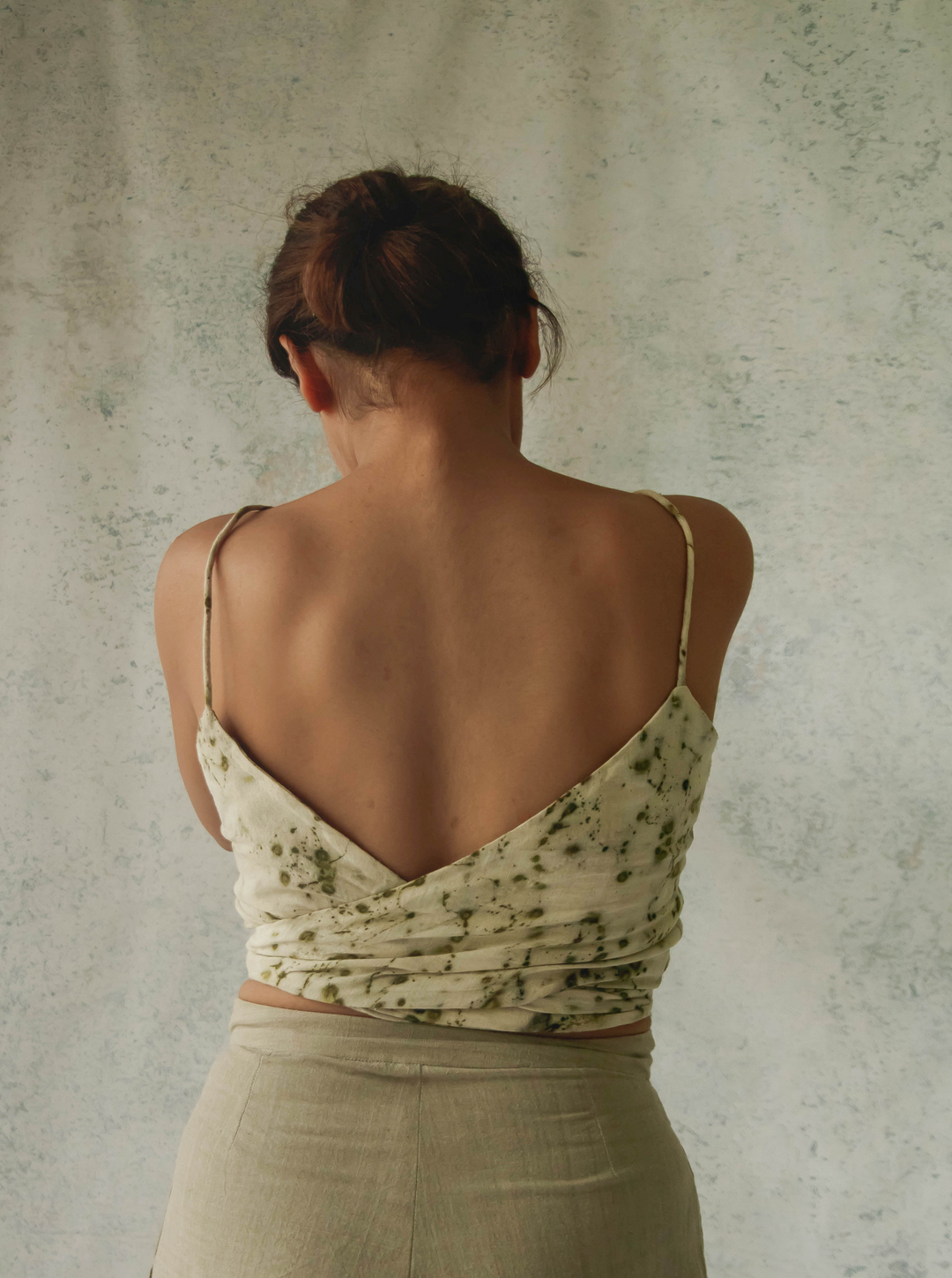 Unborn Studio Bits of green - Tie-up Cami