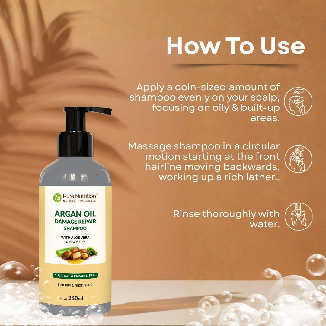 Combo of Argan Oil Damage Repair Shampoo 250ml + Conditioner 200ML