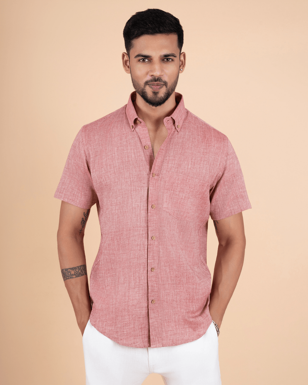 Earth Tone Half Sleeve Men Shirt image