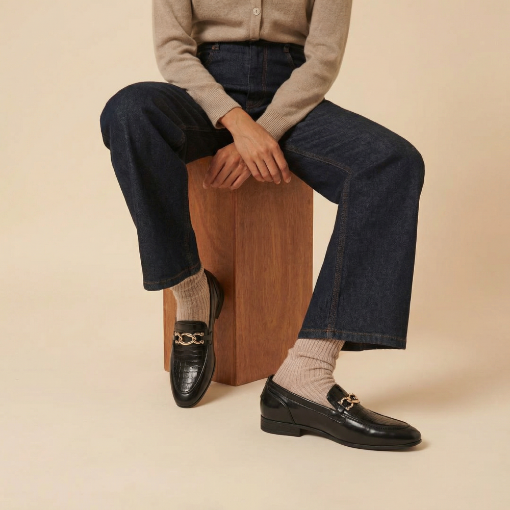 Ethik Aristocrat Black Horsebit Loafers | Vegan Leather