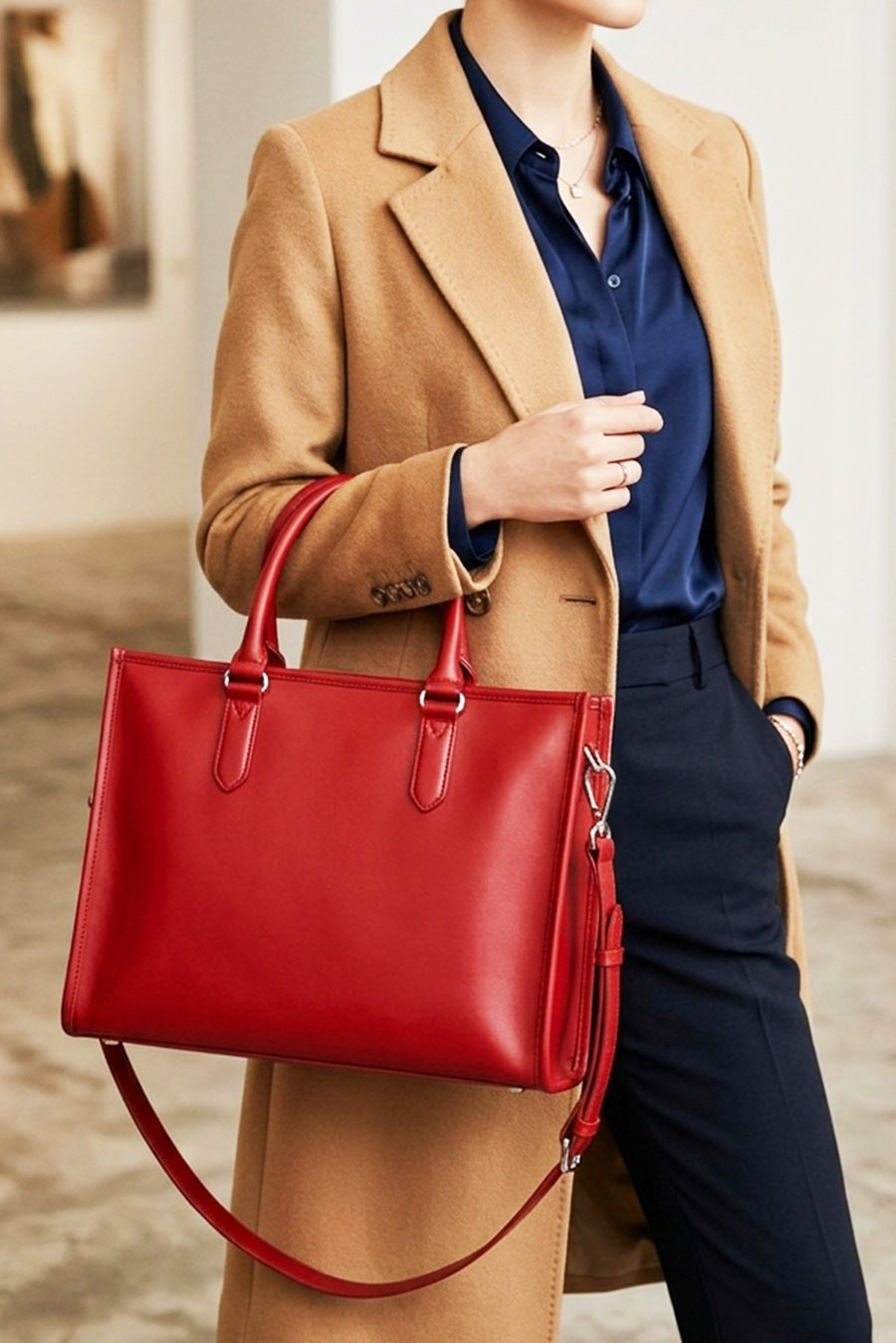 Charlotte Vegan Leather Box Tote Bag