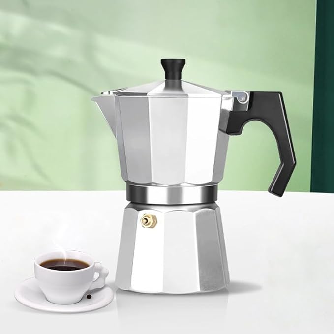 The Bean Co Roasters Moka Pot | 3-Cup (150 ml) Aluminium | Stovetop espresso maker