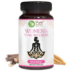 Pure Nutrition Women's Total Wellness Supplement | Supports Stress Management, Digestive Health, Enhanced Energy, Hormonal Balance, & Improved Immunity & Metabolism | 60 Veg Capsules