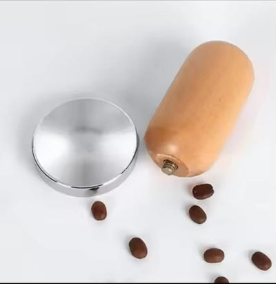 The Bean Co Roasters Coffee Tamper | Wooden Handle | 58 mm | Coffee Powder Pressing Tamping Tool