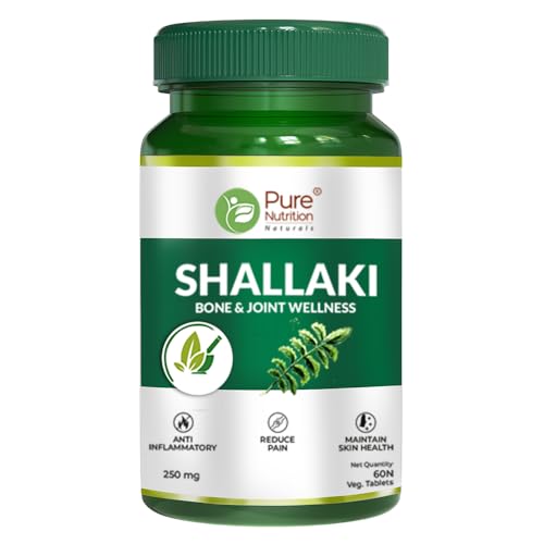 Pure Nutrition Shallaki (Boswellia Serrata) 60 Tablets (250mg) | Bone & Joint Health Supplement for Joint Pain, Stiffness, Arthritis | Reduces Pain & Inflammation | Helps Improve Mobility & Physical Function