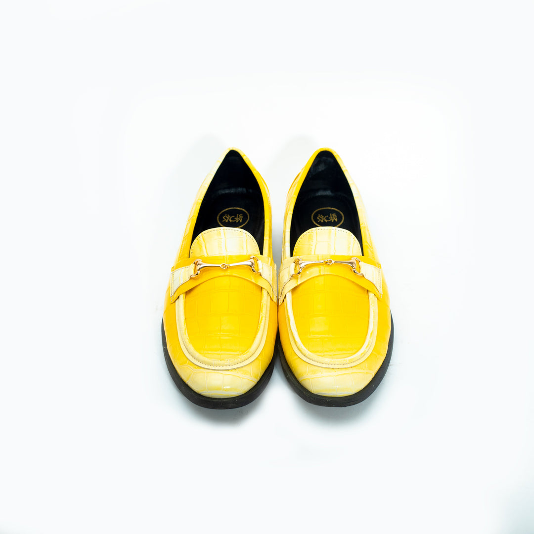 Monkstory Flatform Horsebit Slip Ons - rich yellow