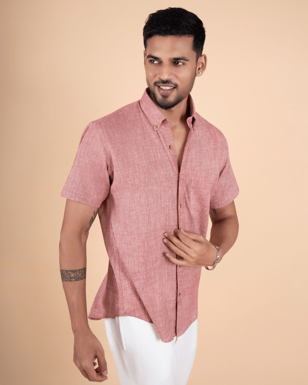 Earth Tone Half Sleeve Men Shirt image