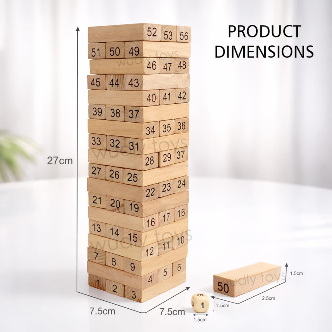 Wudly Wooden Number Stacking Tower