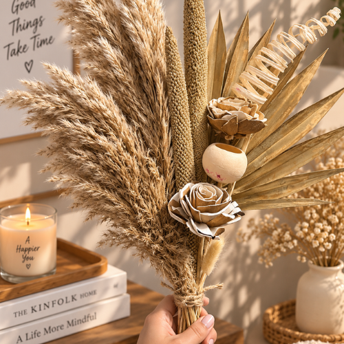 Etreinte Naturelle – Pampas Dried Flower Bouquet