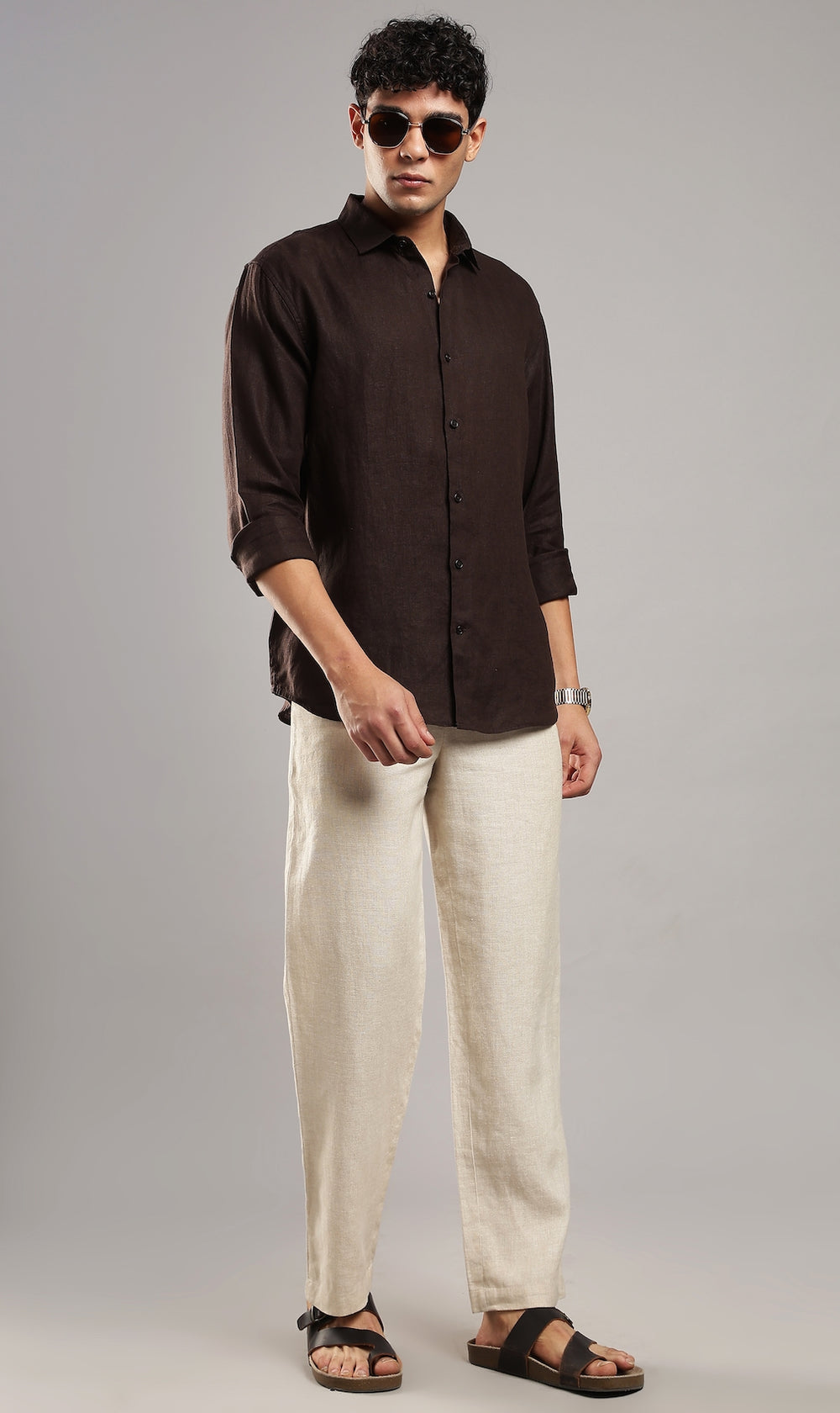 Cocoa Brown Linen Shirt