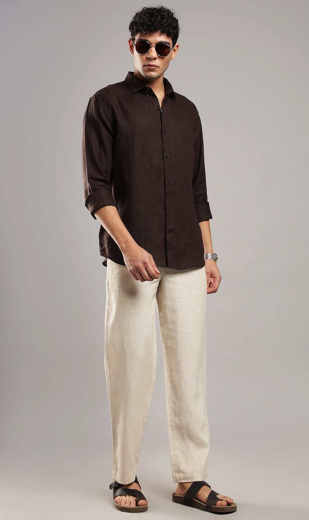 Cocoa Brown Linen Shirt