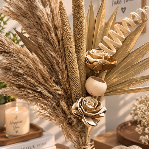 Etreinte Naturelle – Pampas Dried Flower Bouquet