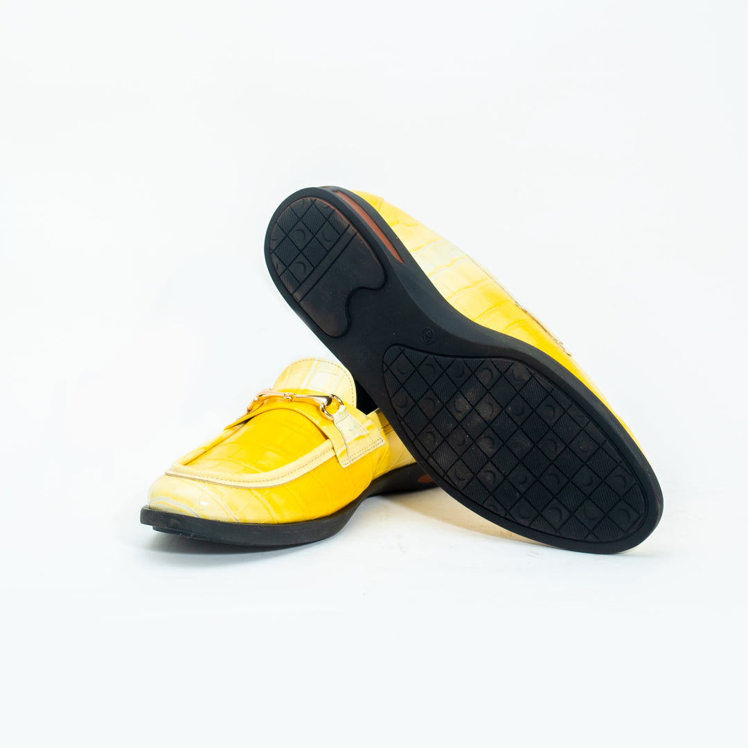 Monkstory Flatform Horsebit Slip Ons - rich yellow