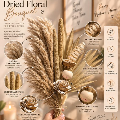 Etreinte Naturelle – Pampas Dried Flower Bouquet
