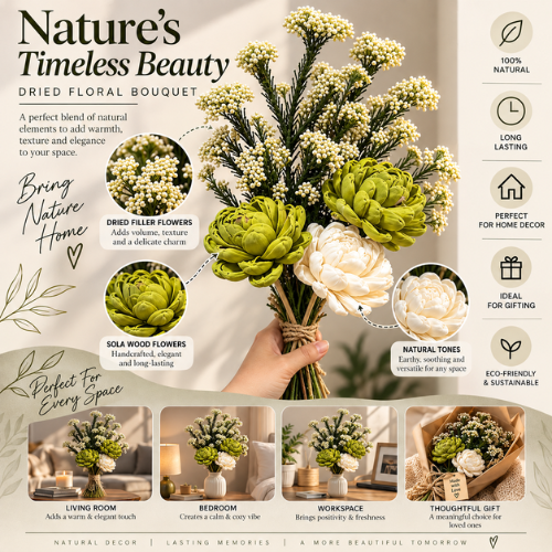 Jardin Boheme – Sola and Dried Flower Bouquet